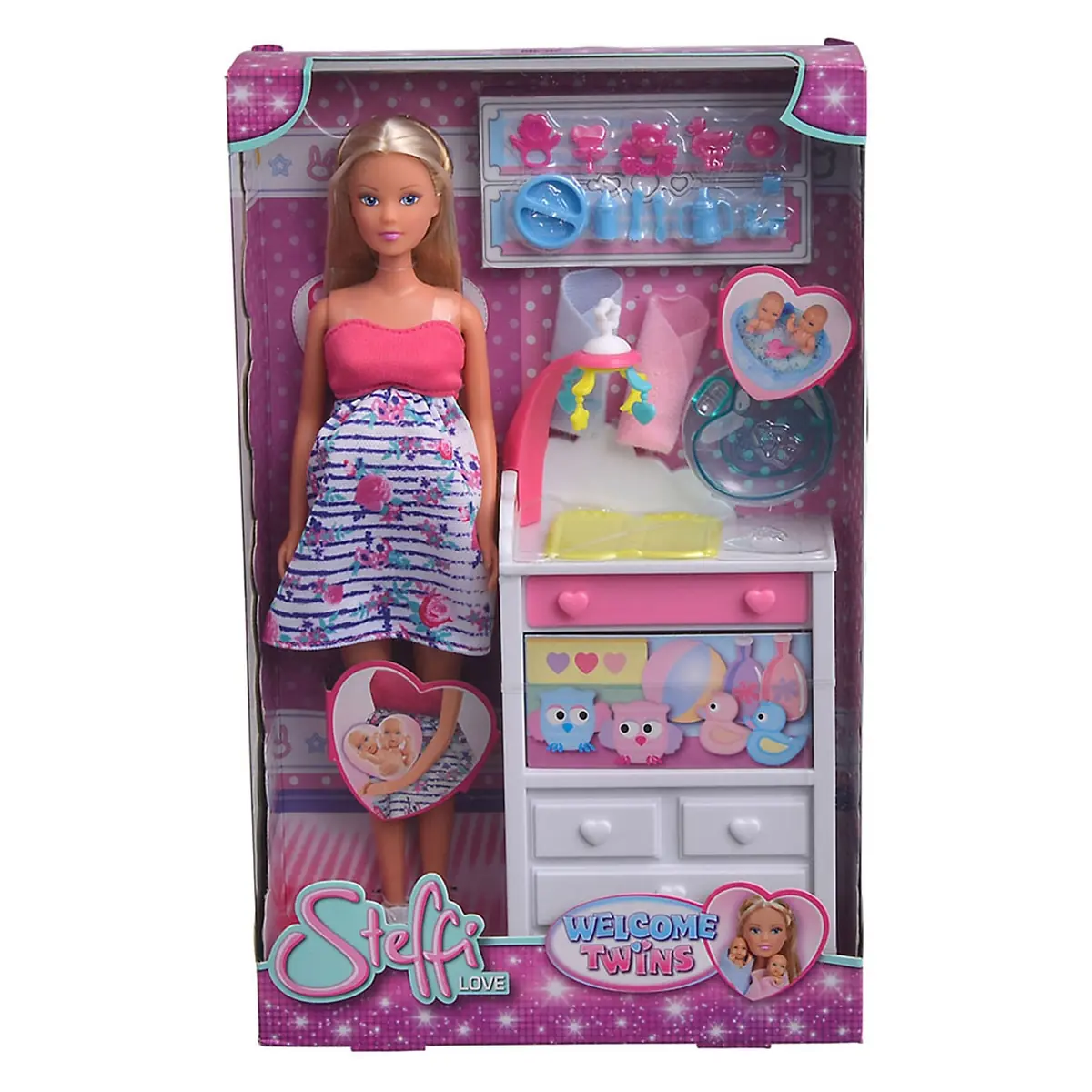 Papusa Simba Steffi Love Welcome Twins 29 cm cu accesorii 3 ani [6]