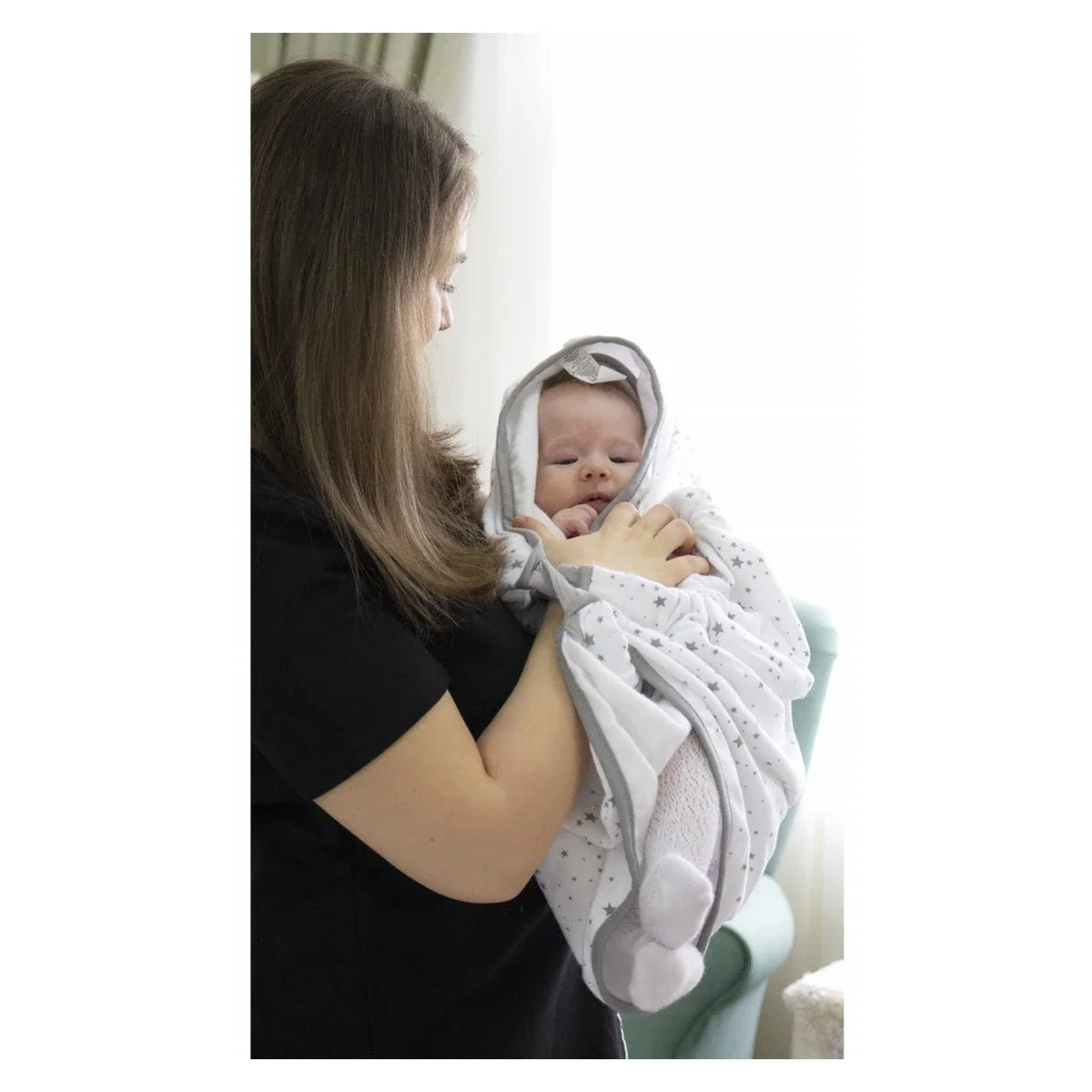 Paturica cu sistem multifunctional BabyJem Carrier Alb pentru transport bebelusi [8]
