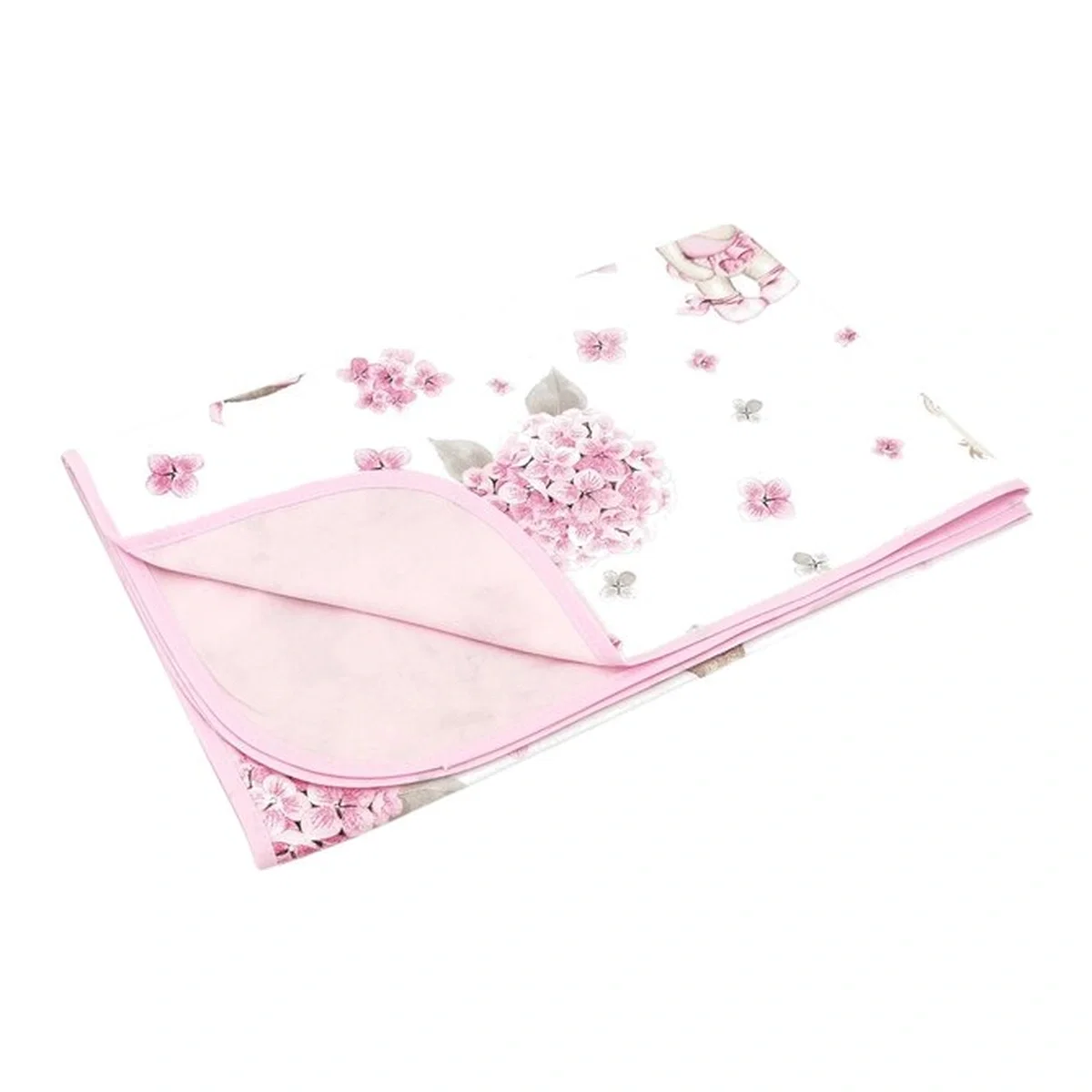 Somnul celor mici - Paturica moale, MimiNu, Cu doua fete, 75x100 cm, bumbac 100%, Pink Ballerina