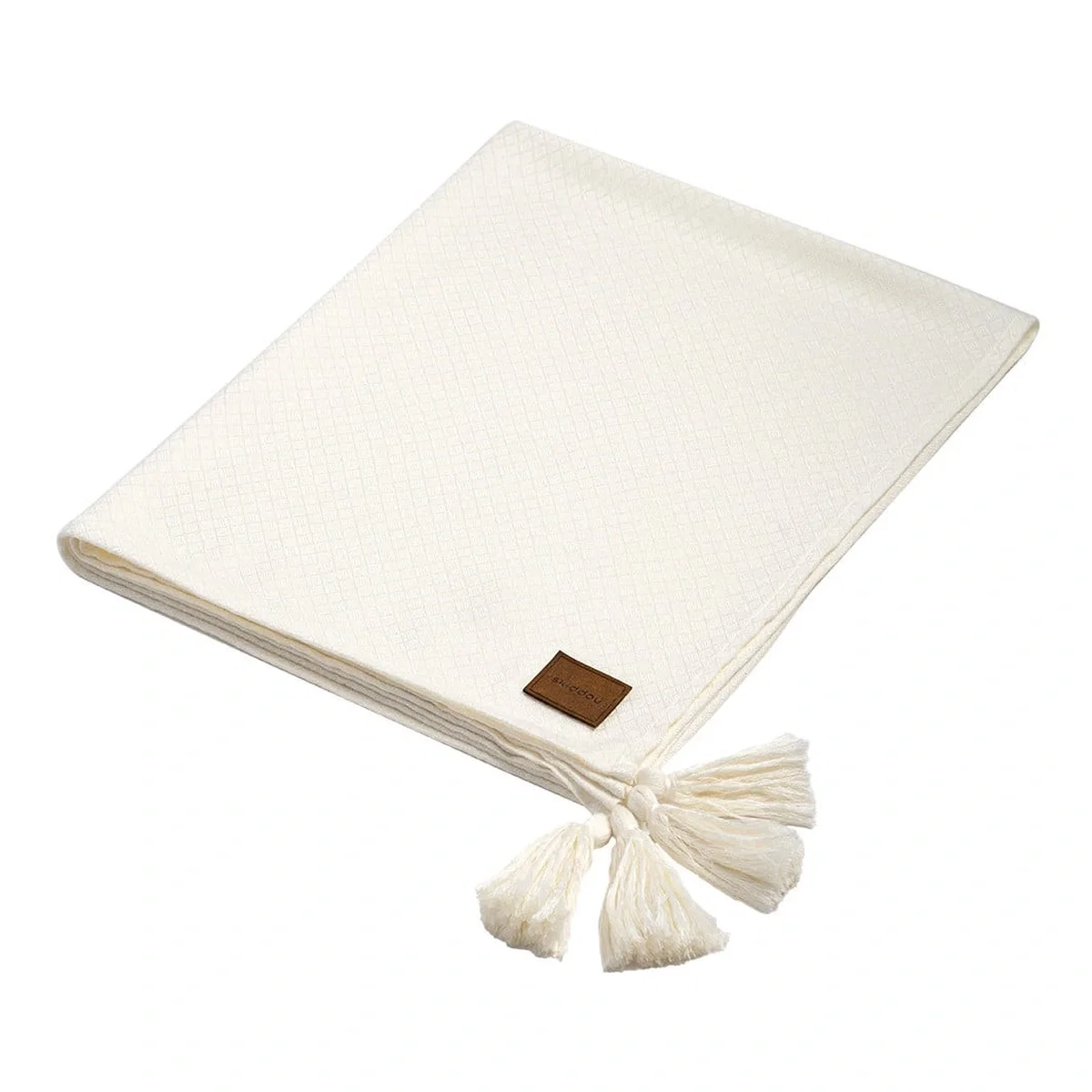 Somnul celor mici - Paturica nou nascut Skiddou, 100% vascoza de bambus, Crem, 80x100cm