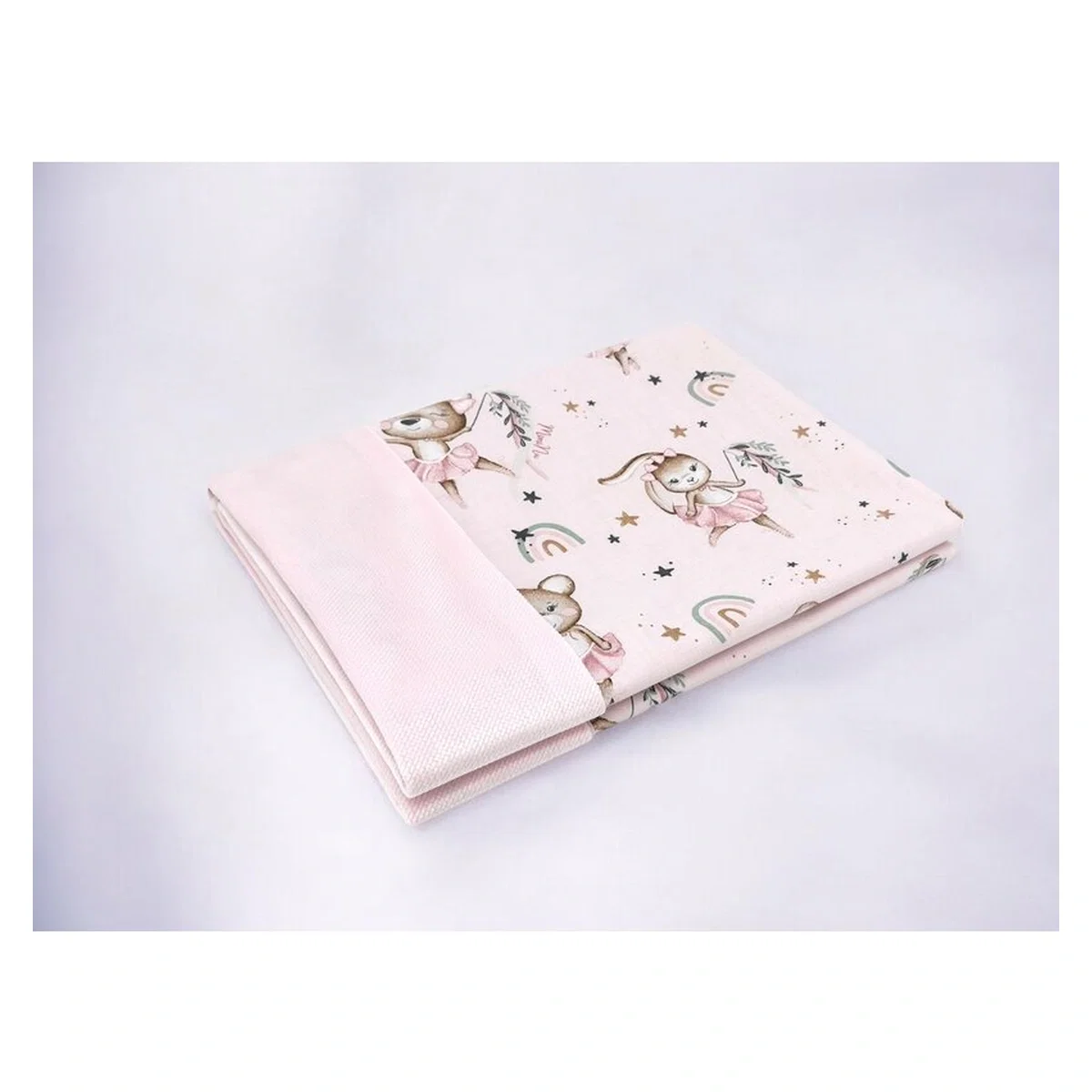 Paturica pufoasa, MimiNu, Cu doua fete, 75x100 cm, Din tesatura de catifea si bumbac, Little Ballerina Pink [1]