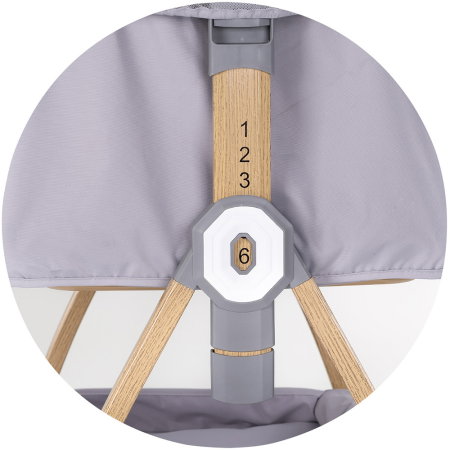 Patut co-sleeper Chipolino Charisma cu laterala culisanta, functie leagan, inclinare anti-reflux, plasa anti-insecte, Platinum wood [10]