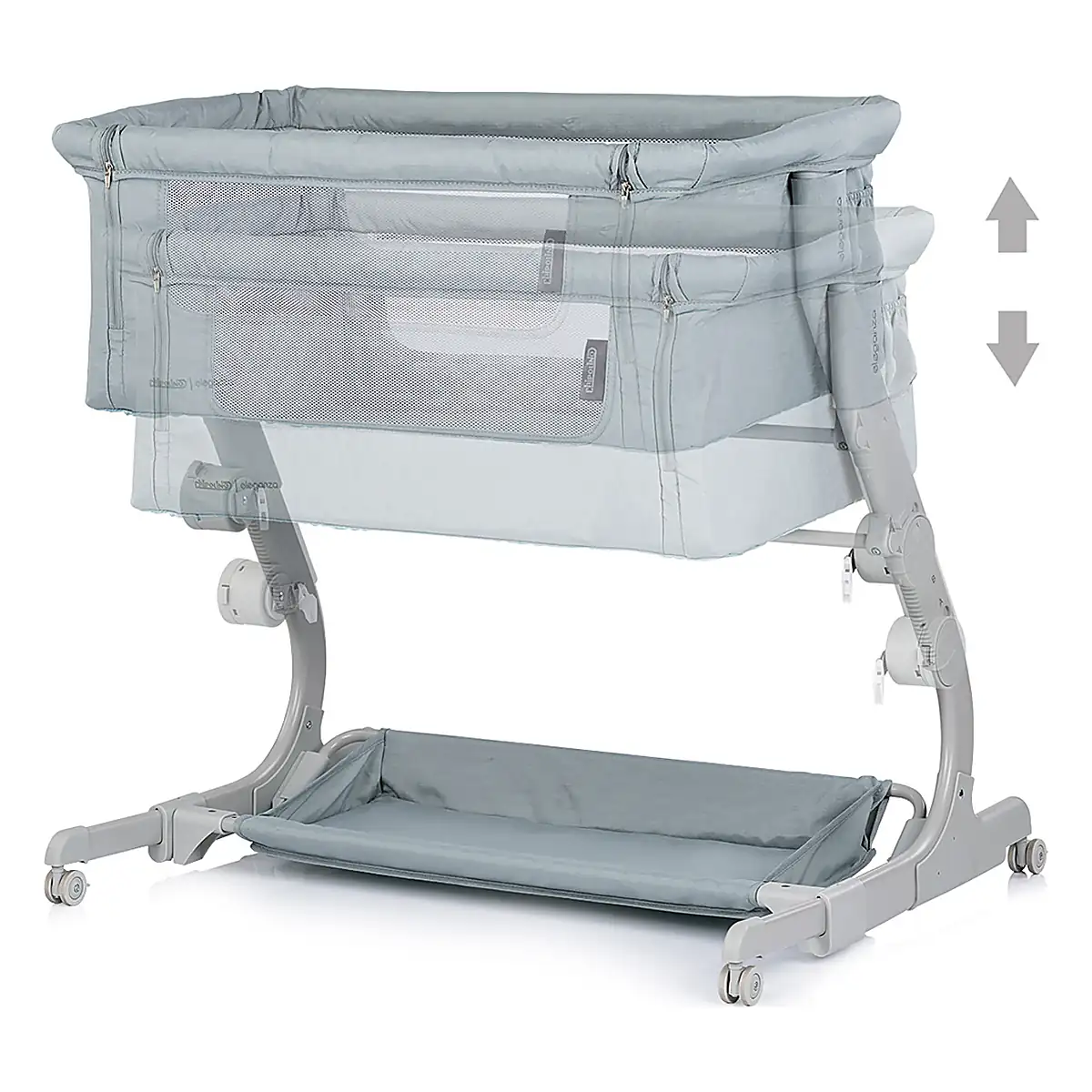 Patut co-sleeper Chipolino Eleganza cu laterala culisanta, Basil 6 luni [2]