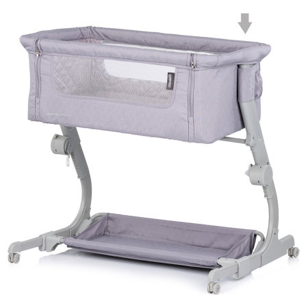 Patut co-sleeper Chipolino Eleganza cu laterala culisanta, Cloud 6 luni [3]