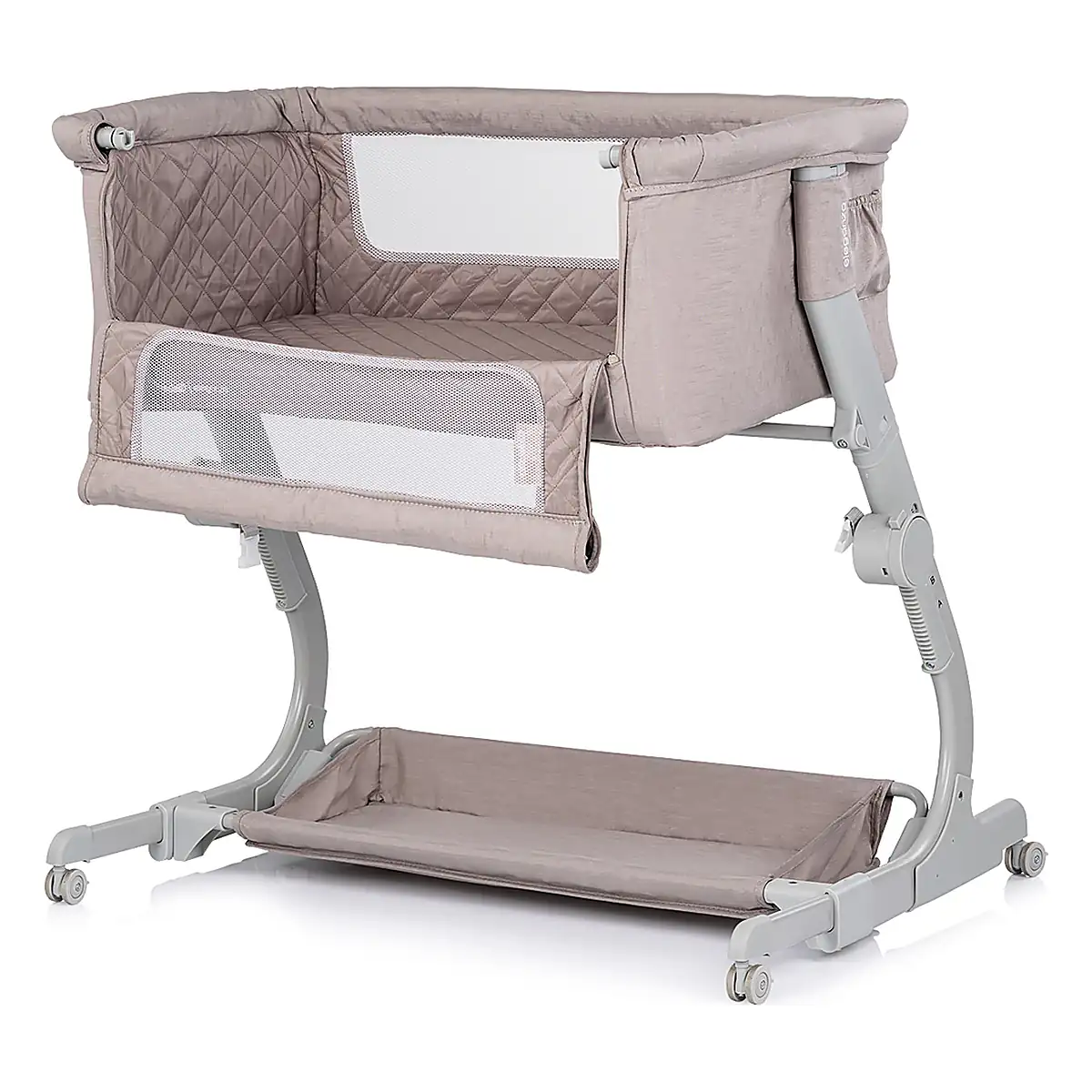 Patut co-sleeper Chipolino Eleganza cu laterala culisanta, Tiramisu 6 luni [1]