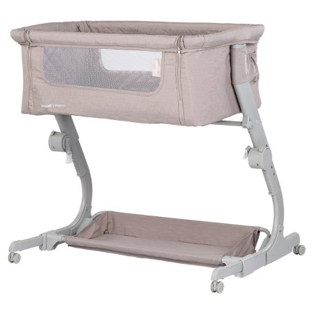 Patuturi copii - Patut co-sleeper Chipolino Eleganza cu laterala culisanta, Tiramisu 6 luni