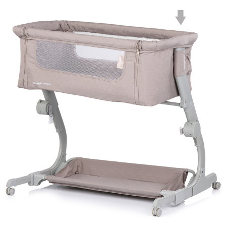 Patut co-sleeper Chipolino Eleganza cu laterala culisanta, Tiramisu 6 luni [3]