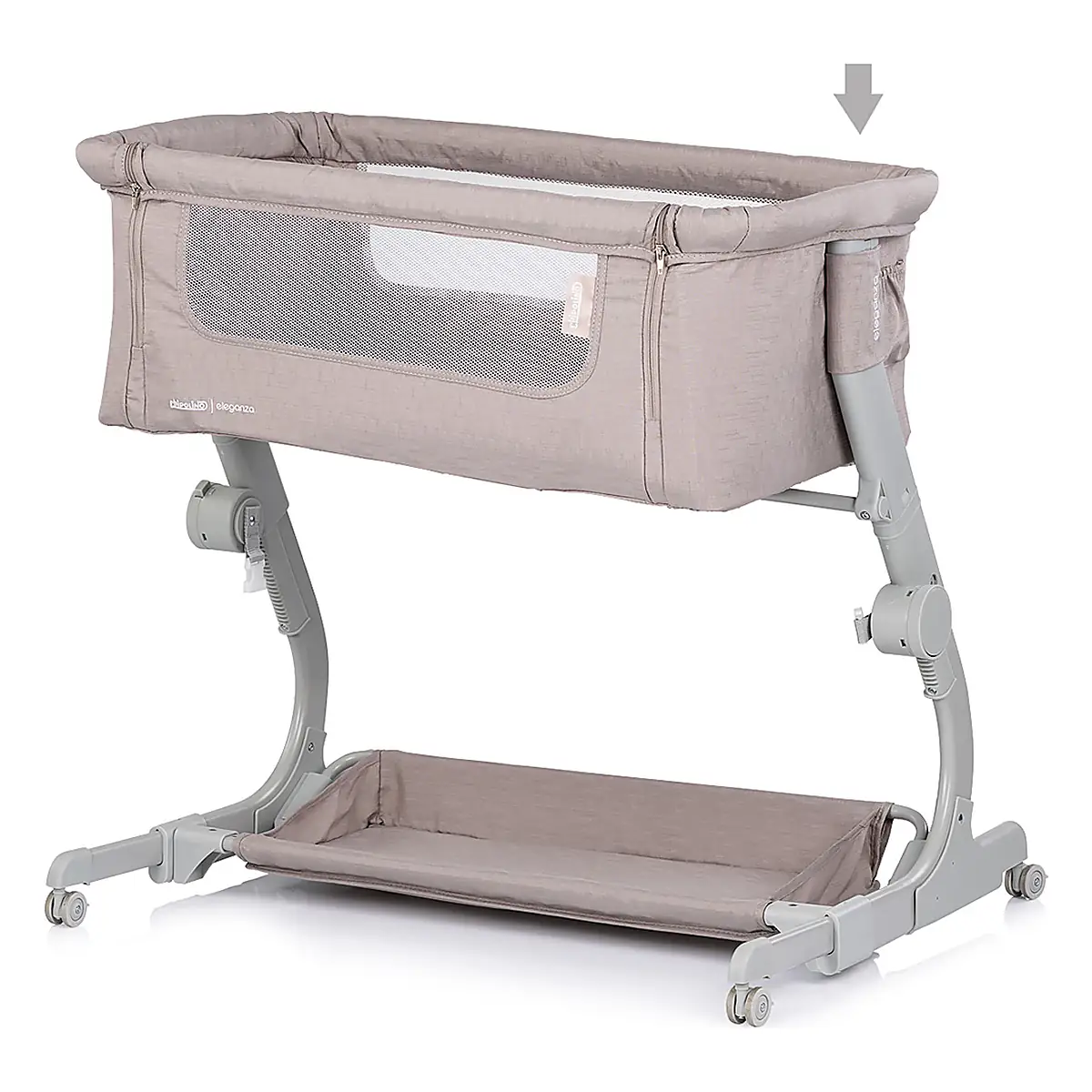 Patut co-sleeper Chipolino Eleganza cu laterala culisanta, Tiramisu 6 luni [3]