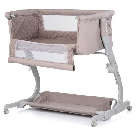 Patut co-sleeper Chipolino Eleganza cu laterala culisanta, Tiramisu 6 luni [1]