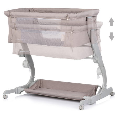 Patut co-sleeper Chipolino Eleganza cu laterala culisanta, Tiramisu 6 luni [2]