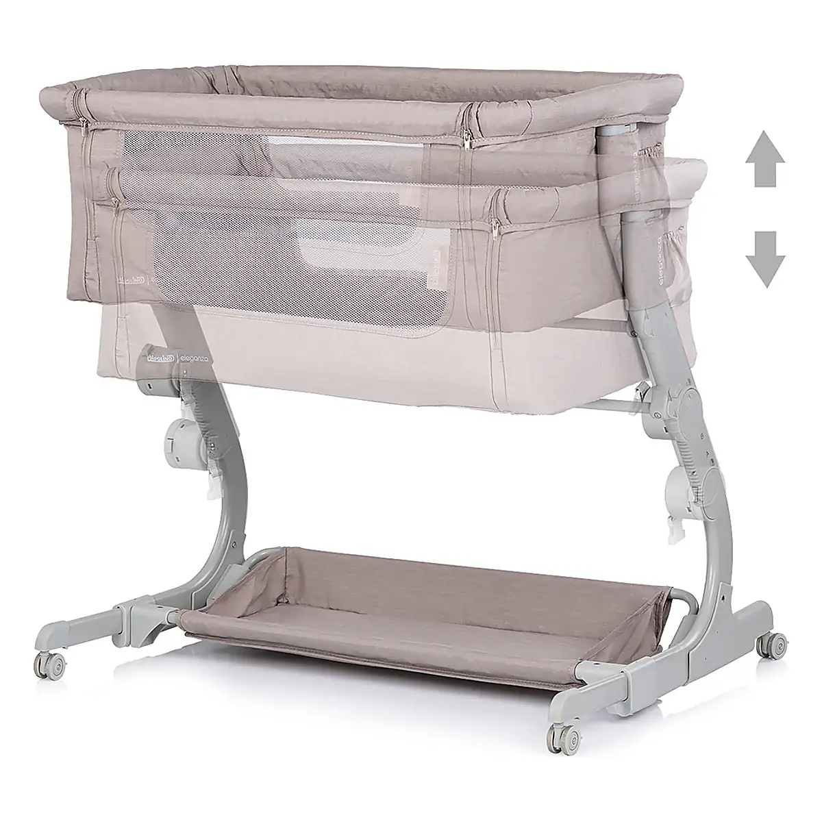 Patut co-sleeper Chipolino Eleganza cu laterala culisanta, Tiramisu 6 luni [2]