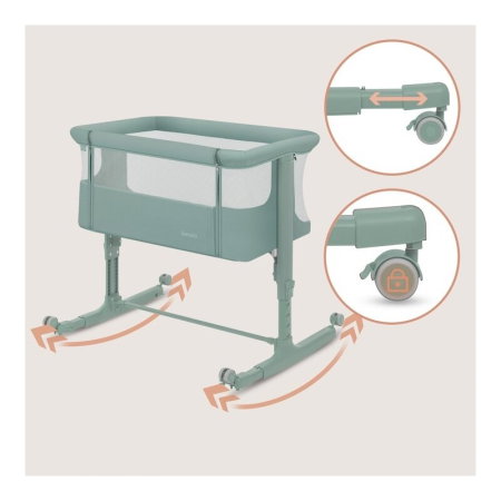 Patut co-sleeper, Lionelo, Aurora, 3 in 1, Cu leganare si setare unghiulara, Saltea cu densitate T25 si geanta [11]