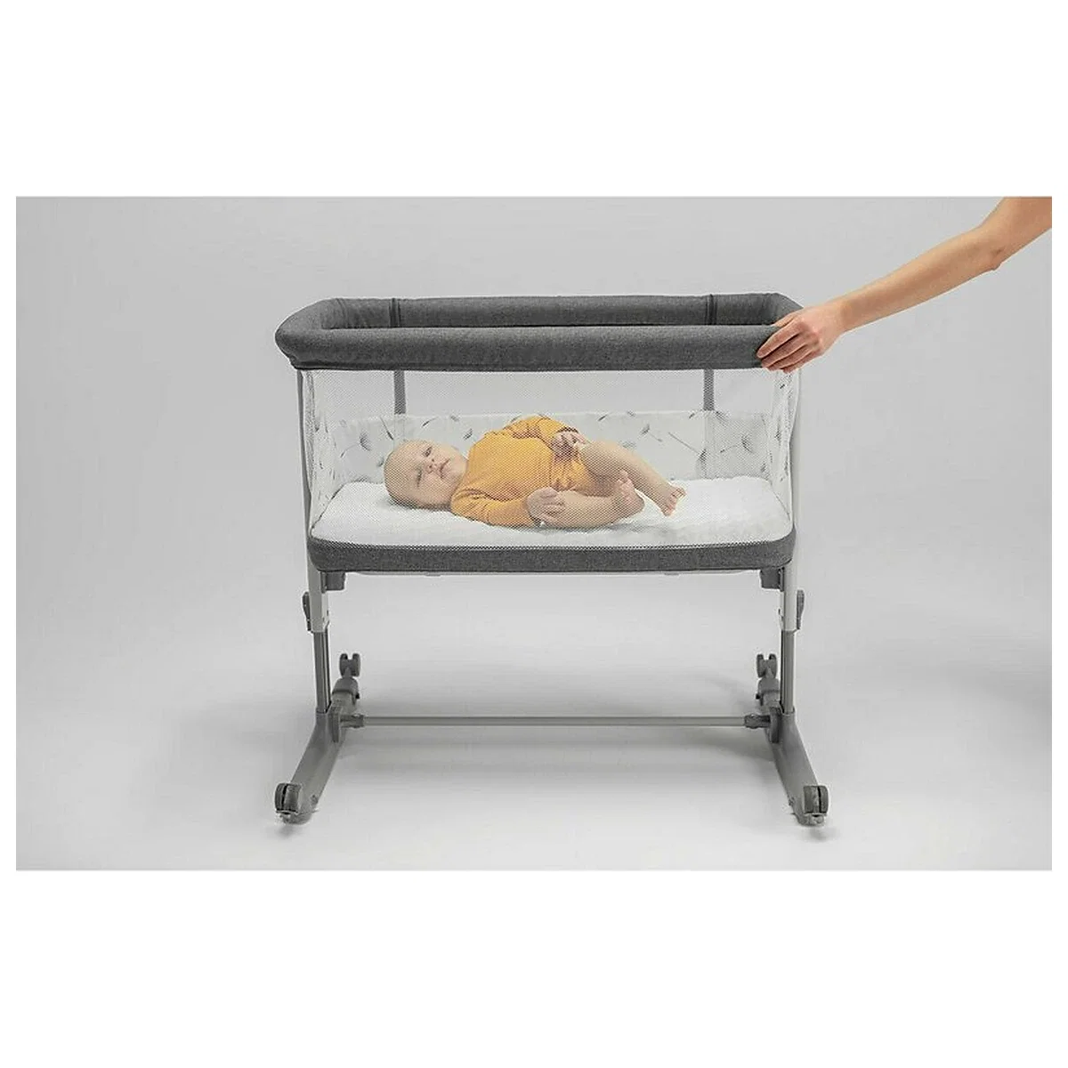 Patut co-sleeper, Lionelo, Aurora, 3 in 1, Cu leganare si setare unghiulara, Saltea cu densitate T25 si geanta [11]