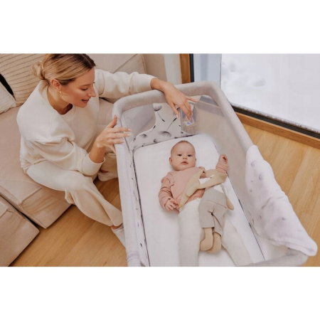 Patut co-sleeper, Lionelo, Aurora, 3 in 1, Cu leganare si setare unghiulara, Saltea cu densitate T25 si geanta [28]