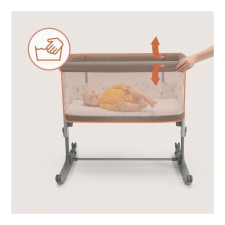Patut co-sleeper, Lionelo, Aurora, 3 in 1, Cu leganare si setare unghiulara, Saltea cu densitate T25 si geanta [26]