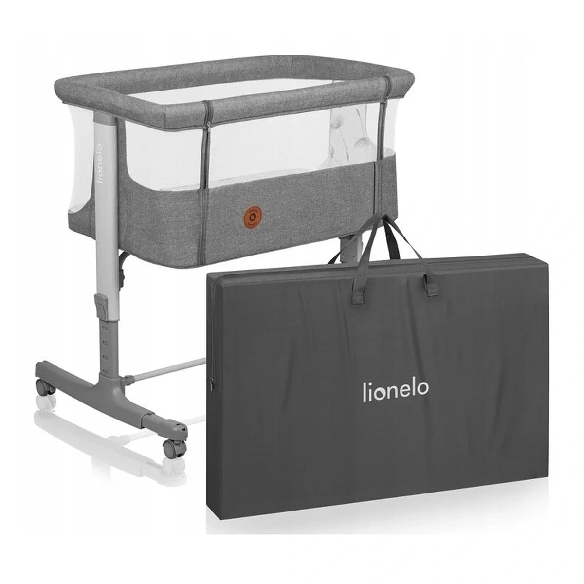 Patut co-sleeper, Lionelo, Aurora, 3 in 1, functie leganare, Include saltea si geanta transport, 5 pozitii pe inaltime, [31]