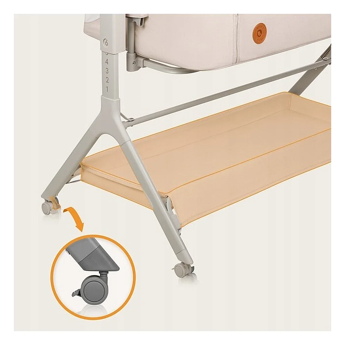 Patut co-sleeper, Lionelo, Leonie Plus, Pliabil, Cu sistem de leganare, Bej 0 luni+ [34]