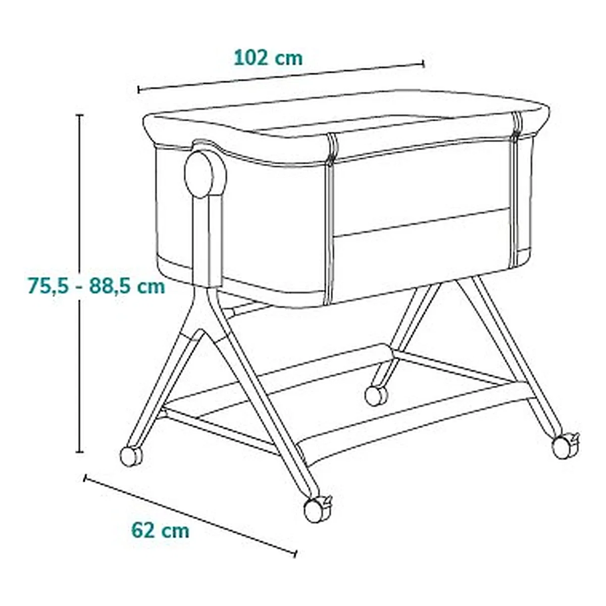Patut co-sleeper, Lionelo, Leonie Plus, Pliabil, Cu sistem de leganare, Bej 0 luni+ [39]
