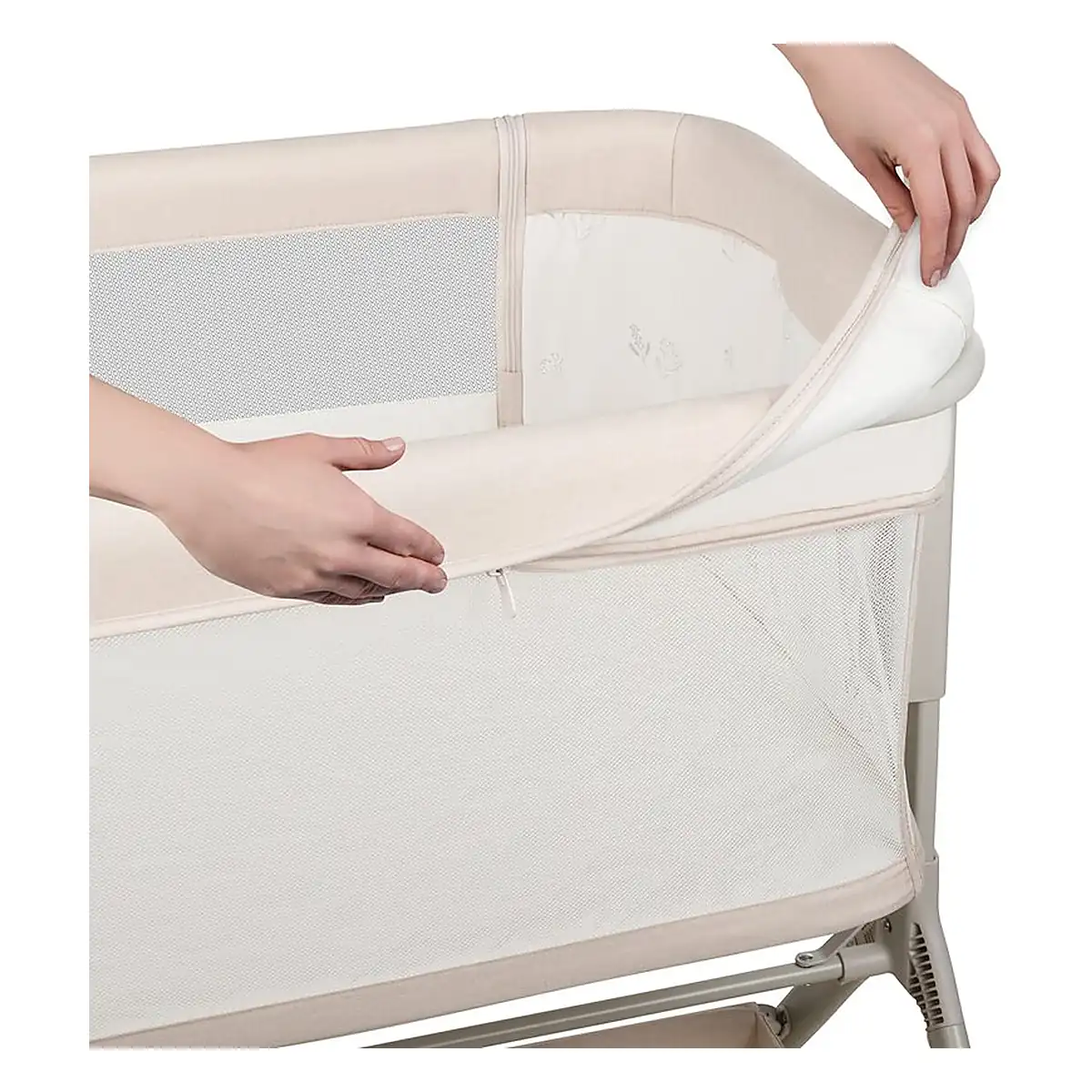 Patut co-sleeper, Lionelo, Leonie Plus, Pliabil, Cu sistem de leganare, Bej 0 luni+ [14]