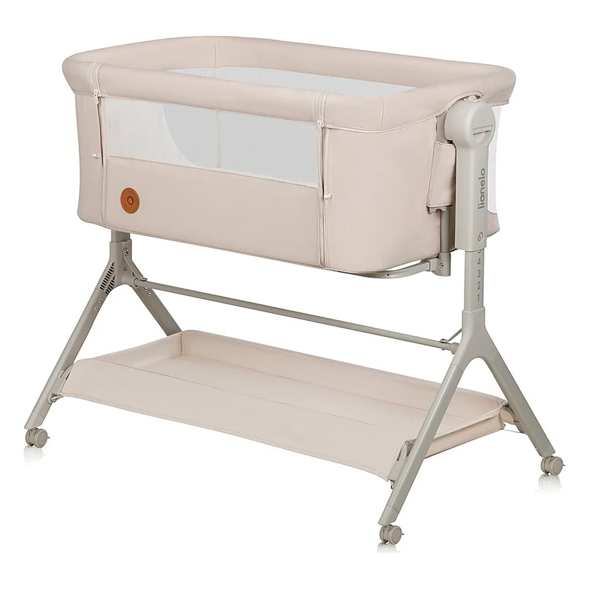 Patut co-sleeper, Lionelo, Leonie Plus, Pliabil, Cu sistem de leganare, Bej 0 luni+ [3]