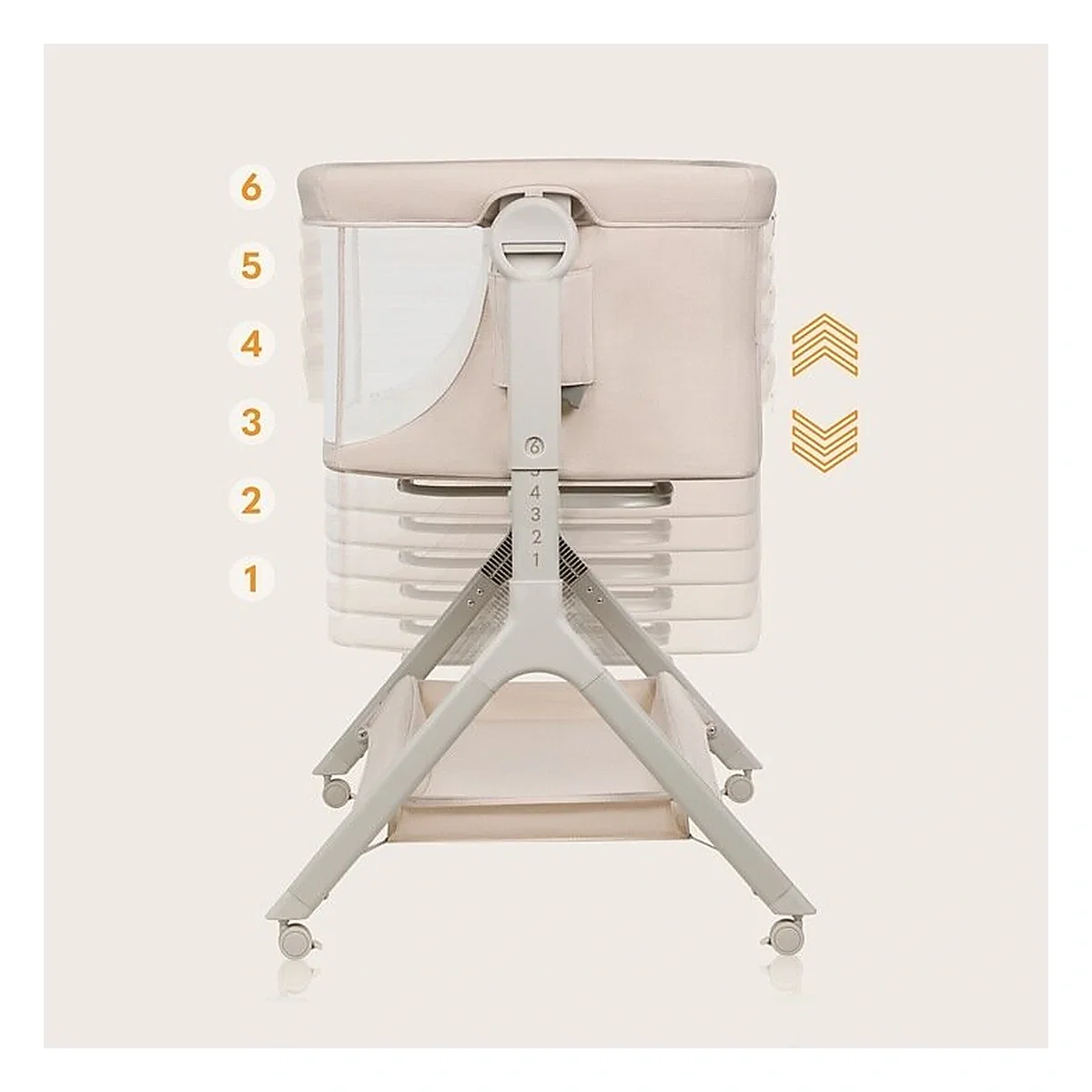 Patut co-sleeper, Lionelo, Leonie Plus, Pliabil, Cu sistem de leganare, Bej 0 luni+ [22]
