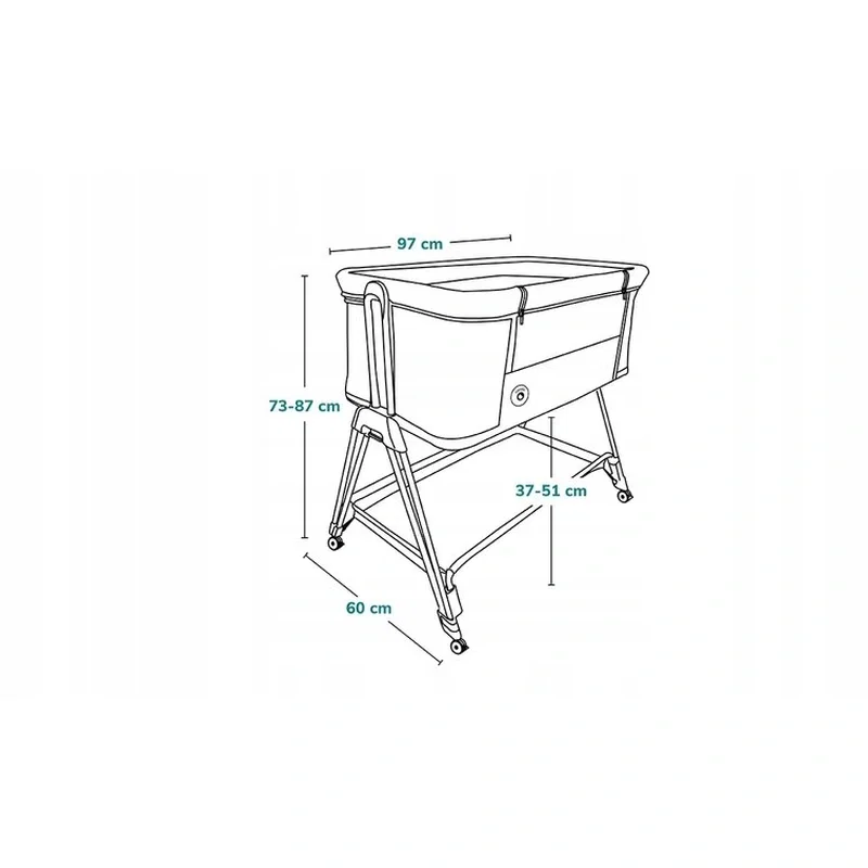 Patut co-sleeper Luna, 2 in 1, Cu laterala culisanta, Cu roti, Bej Lionelo 24 luni [24]