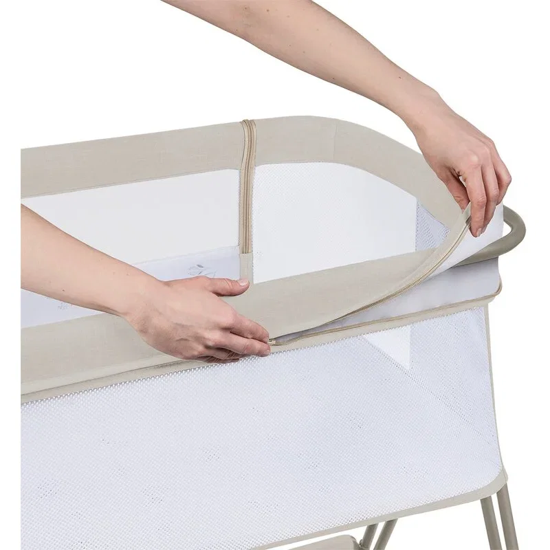 Patut co-sleeper Luna, 2 in 1, Cu laterala culisanta, Cu roti, Bej Lionelo 24 luni [22]