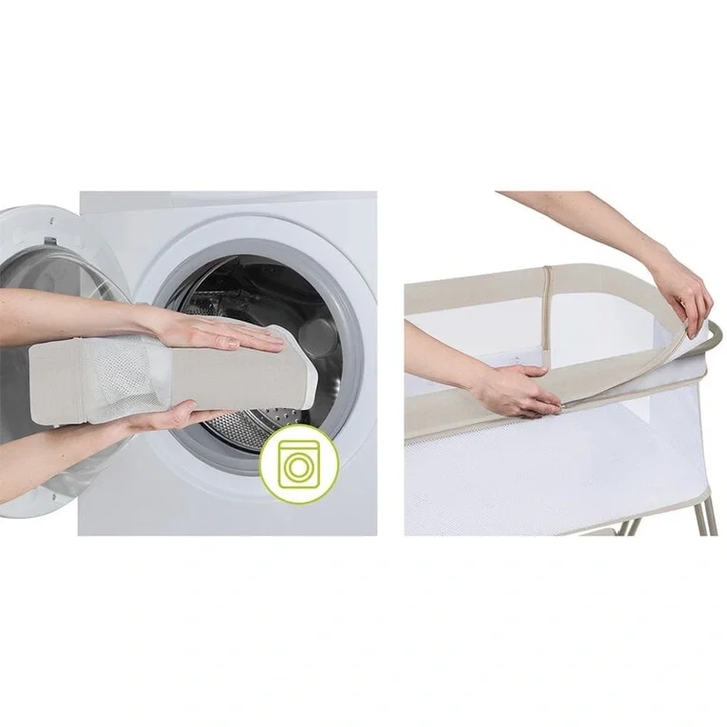 Patut co-sleeper Luna, 2 in 1, Cu laterala culisanta, Cu roti, Bej Lionelo 24 luni [20]