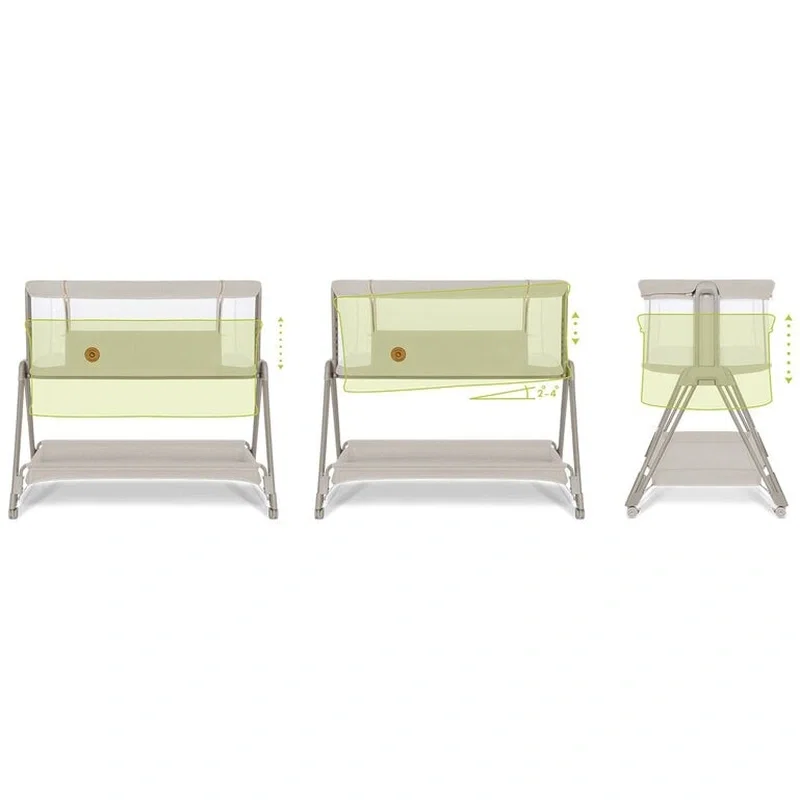 Patut co-sleeper Luna, 2 in 1, Cu laterala culisanta, Cu roti, Bej Lionelo 24 luni [4]