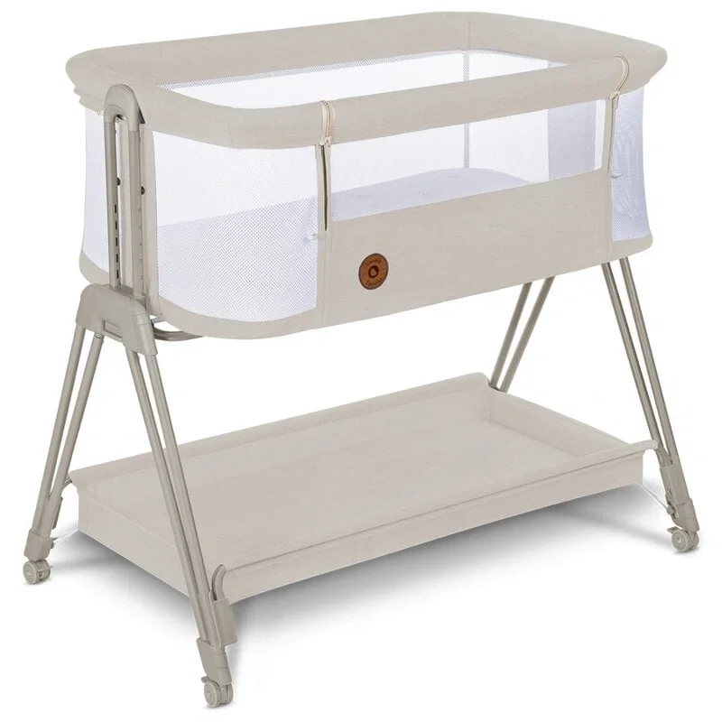 Patut co-sleeper Luna, 2 in 1, Cu laterala culisanta, Cu roti, Bej Lionelo 24 luni [12]