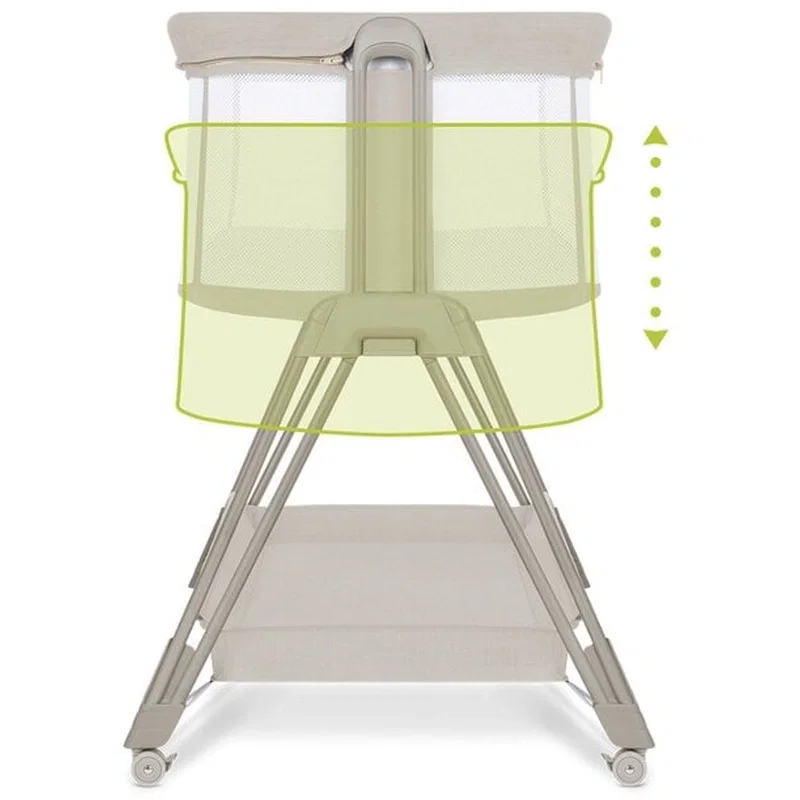 Patut co-sleeper Luna, 2 in 1, Cu laterala culisanta, Cu roti, Bej Lionelo 24 luni [11]
