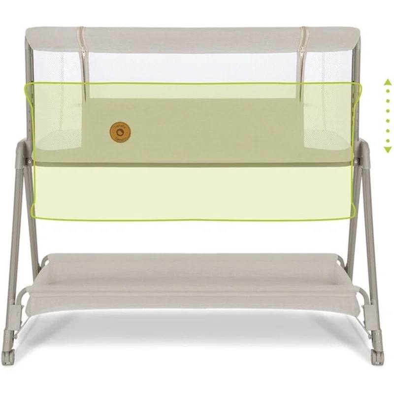 Patut co-sleeper Luna, 2 in 1, Cu laterala culisanta, Cu roti, Bej Lionelo 24 luni [9]