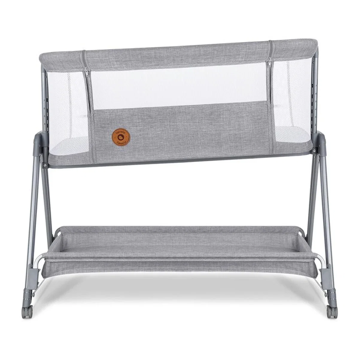 Patut co-sleeper Luna, 2 in 1, Cu laterala culisanta, Cu roti, Gri deschis Lionelo 24 luni [7]