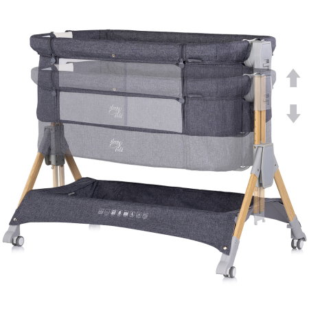 Patut co-sleeper pliabil Chipolino SleepNFold charcoal [4]
