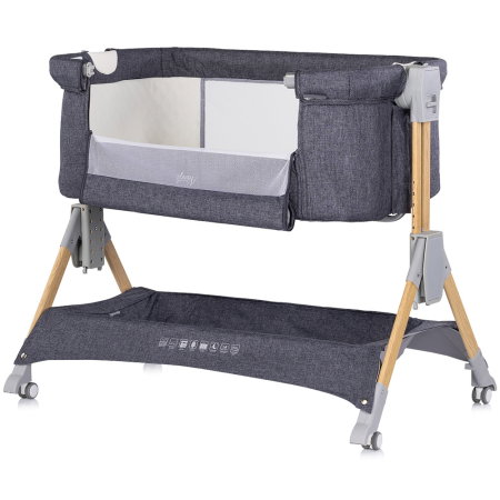Patut co-sleeper pliabil Chipolino SleepNFold charcoal [2]