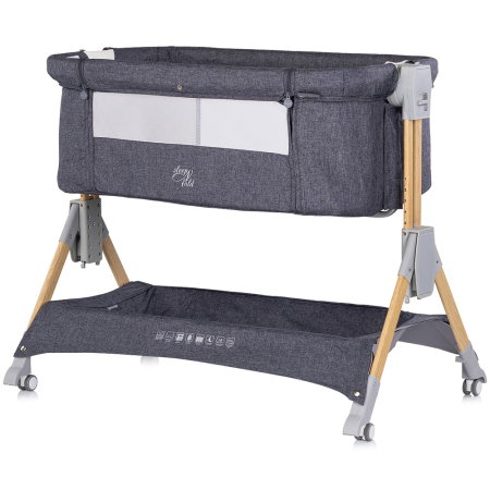 Patut co-sleeper pliabil Chipolino SleepNFold charcoal [1]
