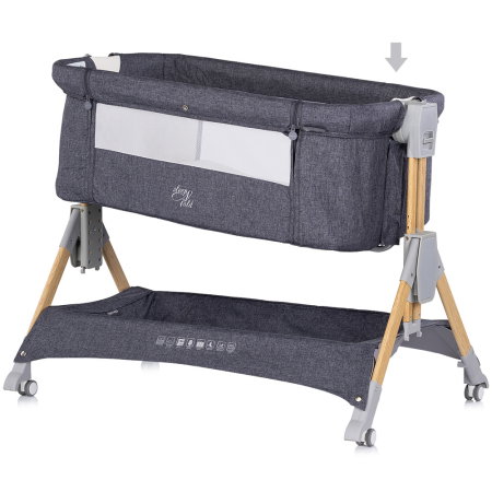 Patut co-sleeper pliabil Chipolino SleepNFold charcoal [5]