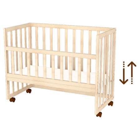 Patut copii din lemn co-sleeper Eva 94x46 cm natur Hubners [2]