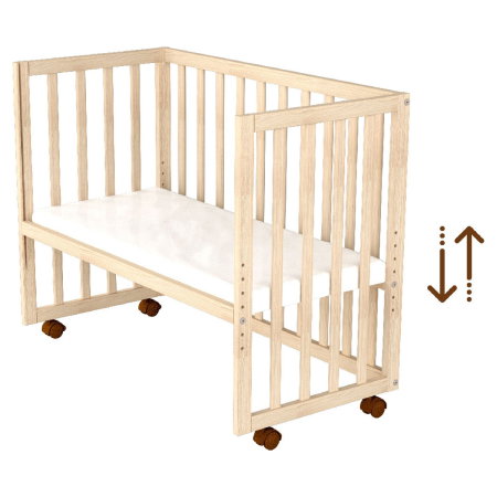 Patut copii din lemn co-sleeper Eva 94x46 cm natur Hubners [5]