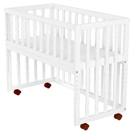 Patut copii din lemn co-sleeper Matei 94x46 cm alb Hubners [1]