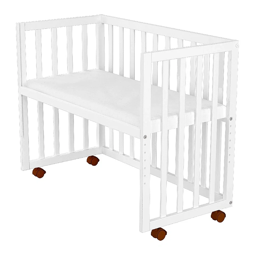 Patut copii din lemn co-sleeper Matei 94x46 cm alb Hubners [4]
