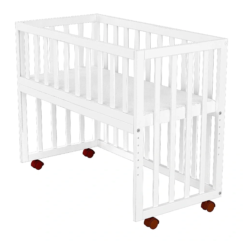 Patut copii din lemn co-sleeper Matei 94x46 cm alb Hubners [1]