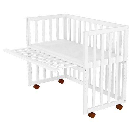 Patut copii din lemn co-sleeper Matei 94x46 cm alb Hubners [2]
