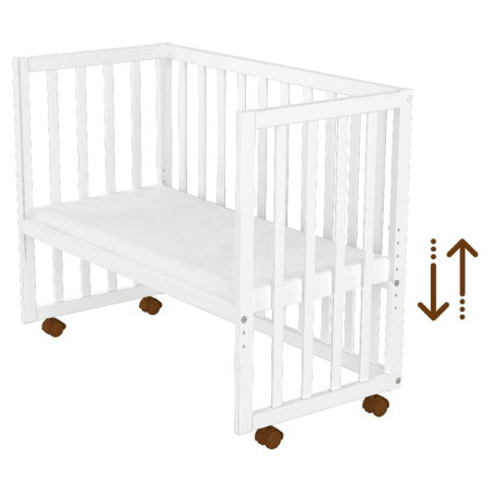 Patut copii din lemn co-sleeper Matei 94x46 cm alb Hubners [5]