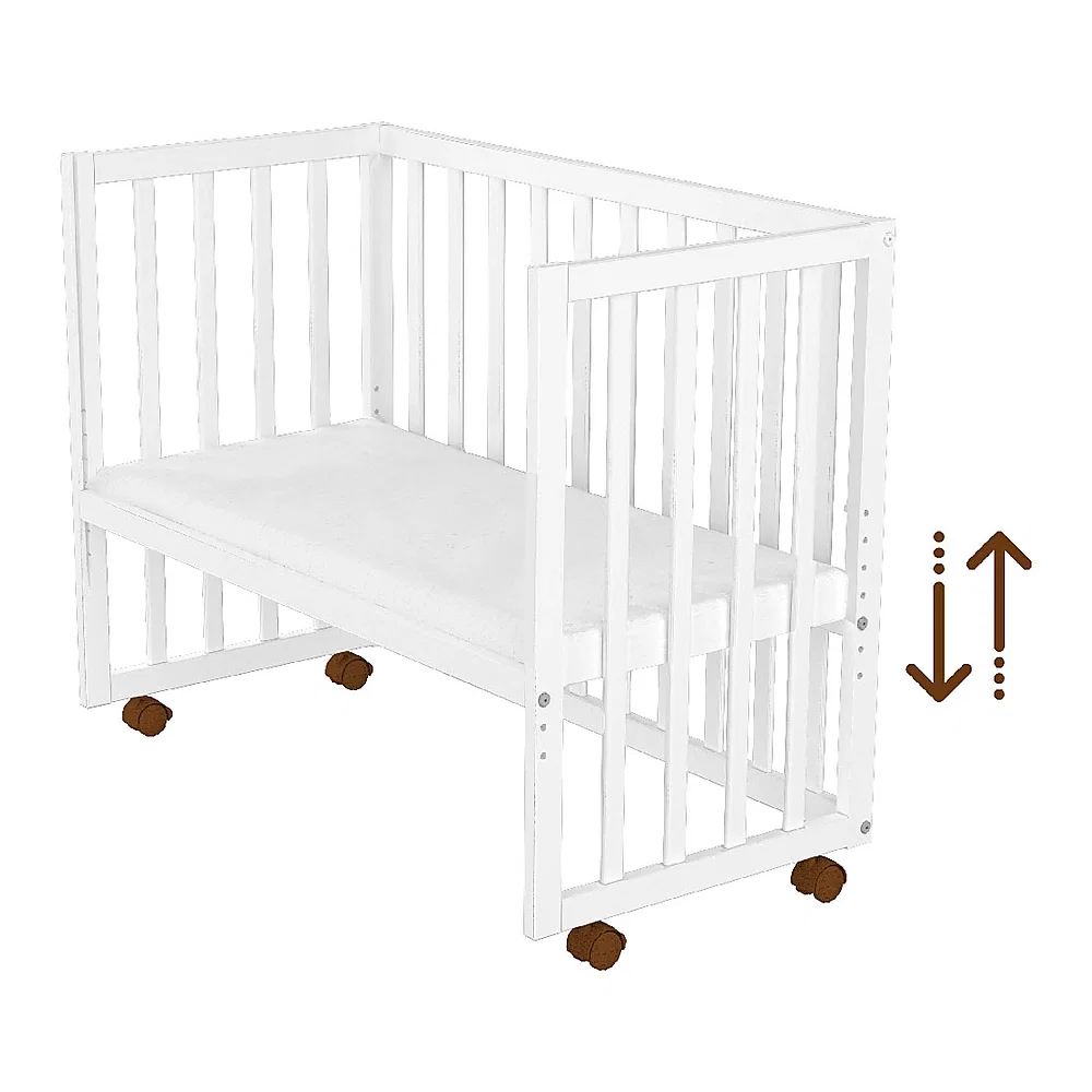 Patut copii din lemn co-sleeper Matei 94x46 cm alb Hubners [5]