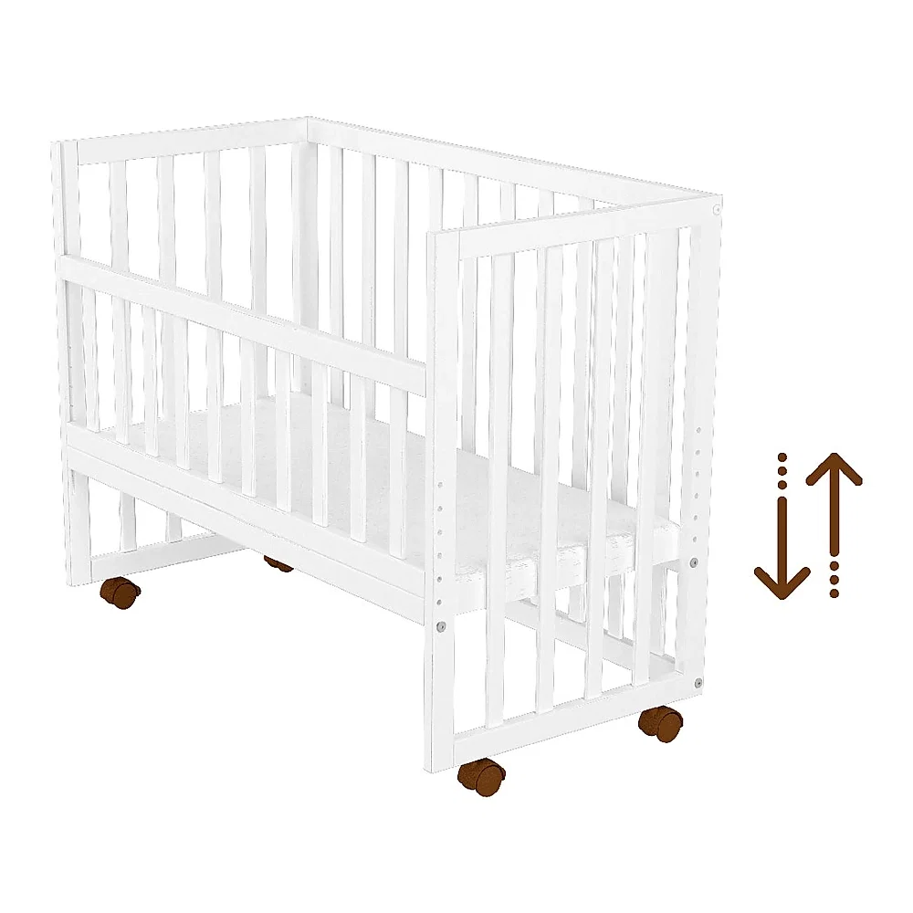 Patut copii din lemn co-sleeper Matei 94x46 cm alb Hubners [3]