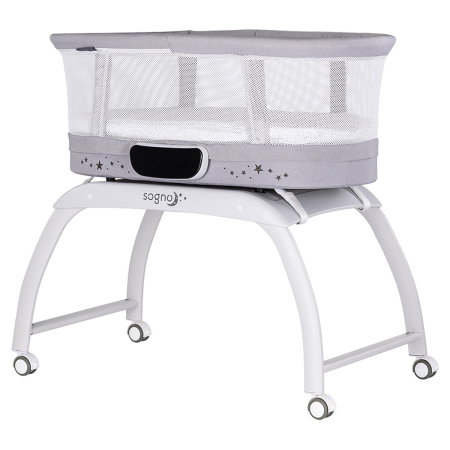 Balansoare si leagane bebelusi - Patut cu leganare si cantar integrat Chipolino Sogno 2 in 1, Grey 6 luni