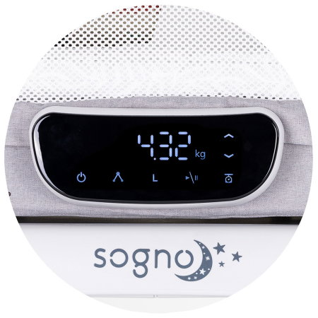 Patut cu leganare si cantar integrat Chipolino Sogno 2 in 1, Grey 6 luni [8]