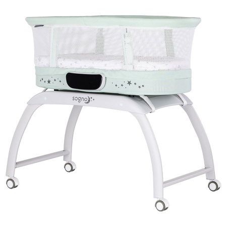 Balansoare si leagane bebelusi - Patut cu leganare si cantar integrat Chipolino Sogno 2 in 1, Pastel green 6 luni