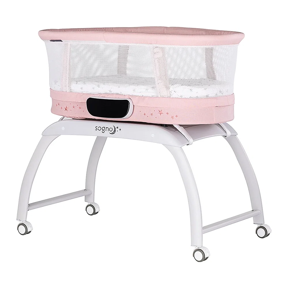 Patuturi co-sleeping - Patut cu leganare si cantar integrat Chipolino Sogno 2 in 1, Pink 6 luni